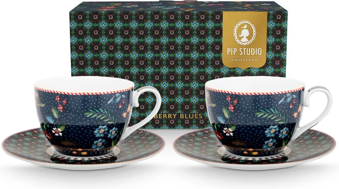 Pip Studio Berry Blues Kop & Schotel 280ml
