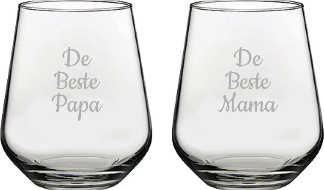 Pasabahce Gegraveerd Drinkglas 42,5cl Beste Mama Beste Papa