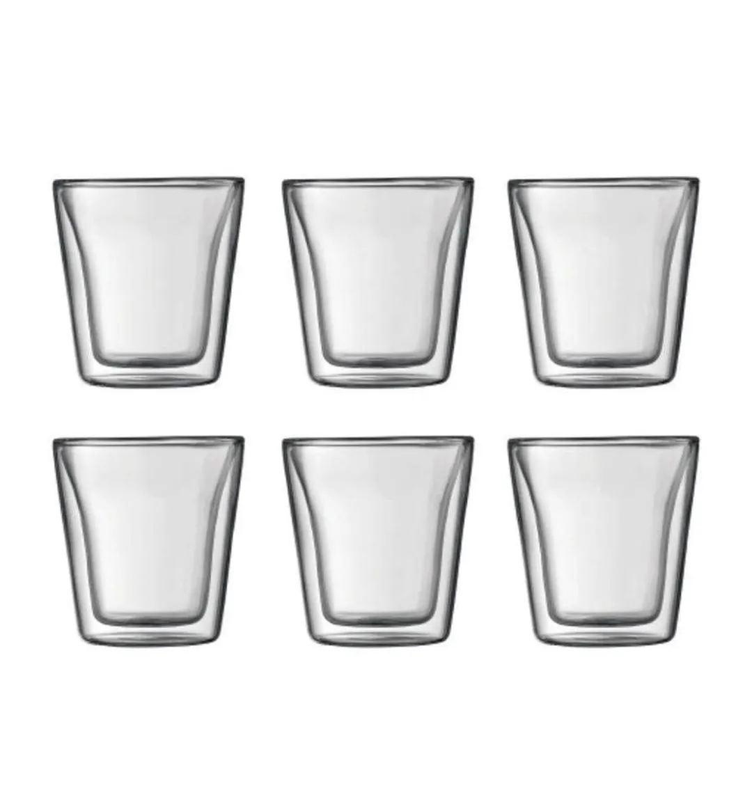 Bodum Dubbelwandige Glazen Canteen 100 ml - 6 Stuks