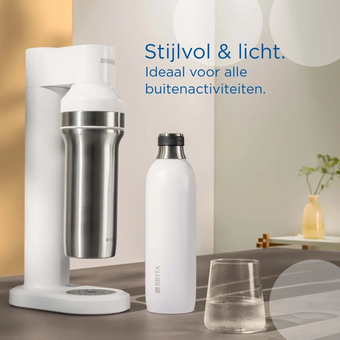 BRITA SodaTRIO Roestvrijstalen Fles 0,65L - Wit