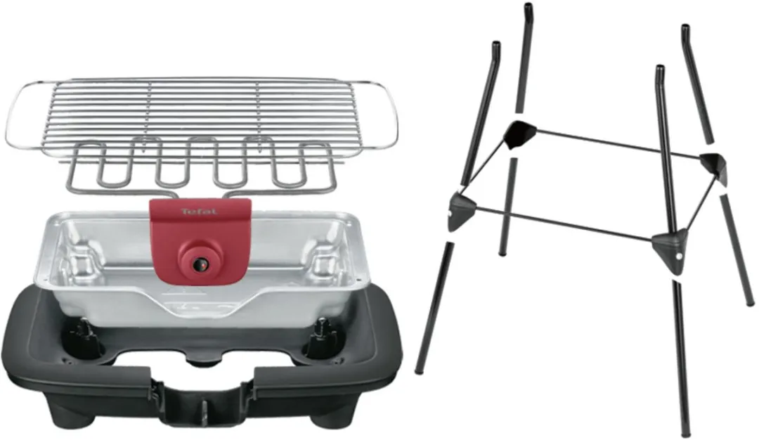 Tefal EasyGrill BG90F5 Elektrische Barbecue - 35x42 cm - 2300W - Met Onderstel - Voor Buiten en Binnen