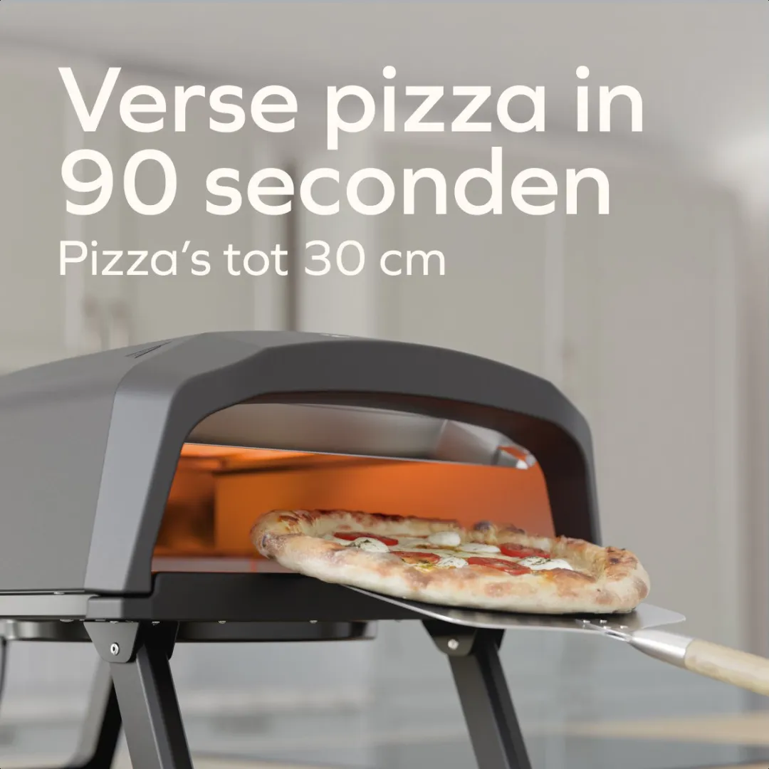 KitchenBrothers KB1004209 Elektrische Pizzaoven - 2 Branders - Zwart/Grijs