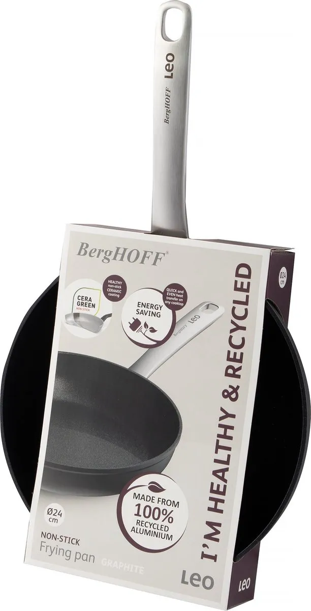 LEO Braadpan antikleef Graphite - Ø 24cm - Zwart - PFAS-vrij