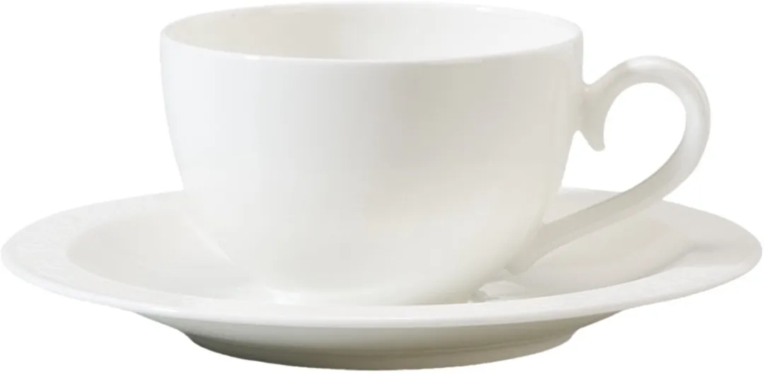 Villeroy & Boch White Pearl Cappuccinotasse + -schotel 310ml