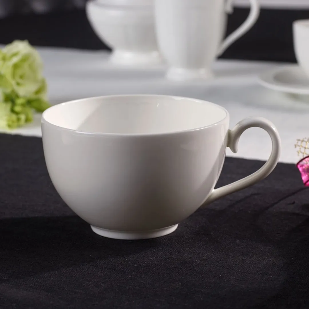 Villeroy & Boch White Pearl Cappuccinotasse + -schotel 310ml - 2 Stuks