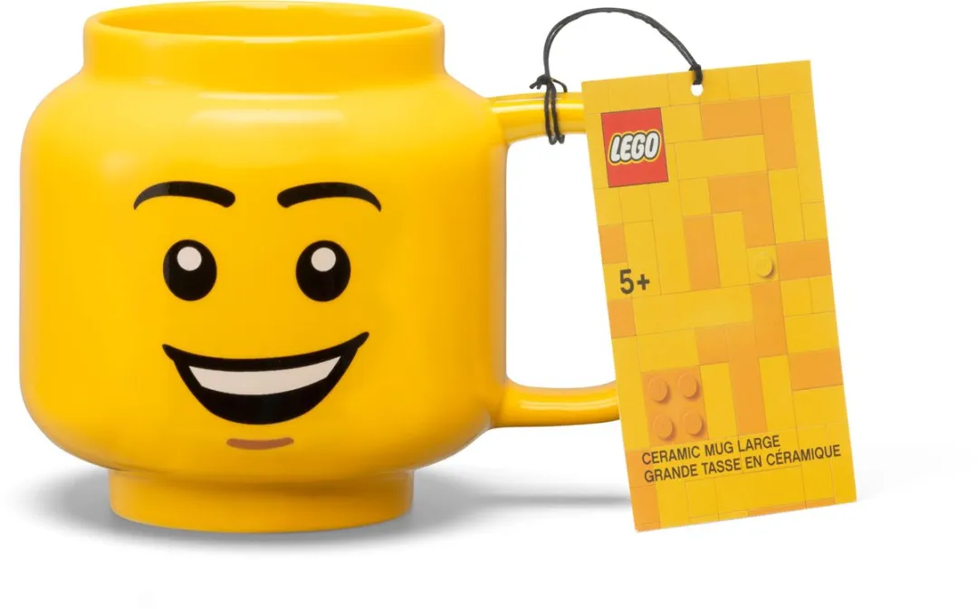 LEGO Keramische Mok Hoofd Happy Boy 530ml - Geel