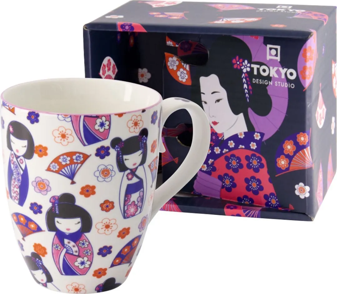 Tokyo Design Studio Kawaii Maiko Mok 380ml - 8.5x10.2cm - Giftbox - Roze