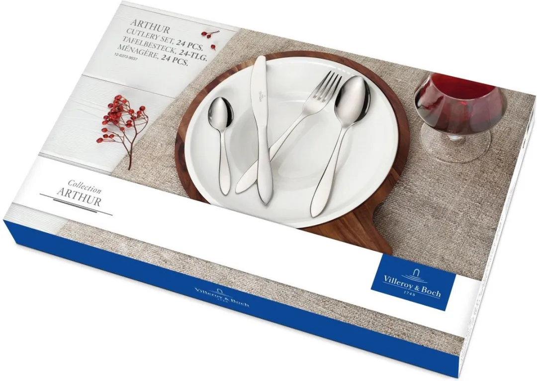 Villeroy & Boch Arthur Bestekcassette 24-delig - 44x28x5cm - Zilver