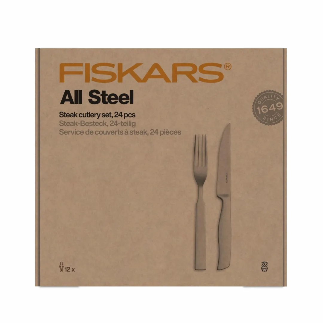 Fiskars All Steel Steakbestekset 24-delig