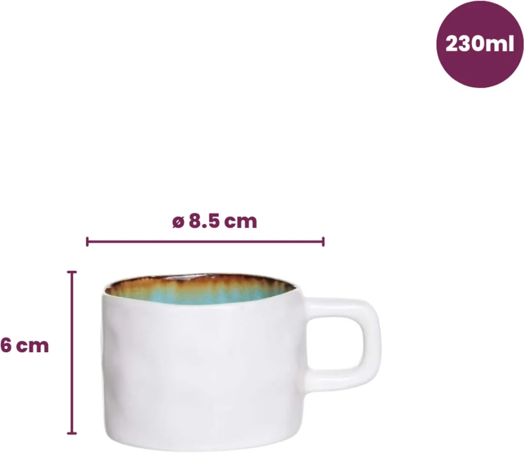 Cosy&Trendy Koffiekopjes Laguna Azzurro - 230ml - 4 Stuks