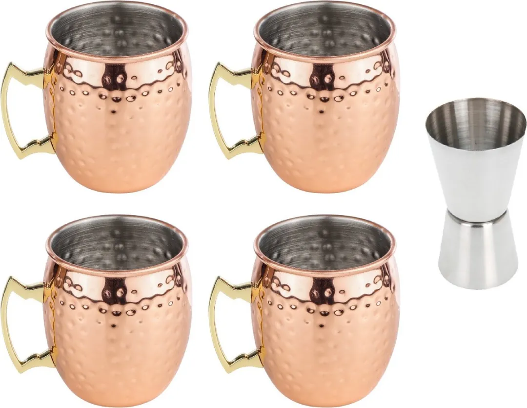 Cosy&Trendy Moscow Mule Cocktailbekers 500ml - 5 Stuks - Koper