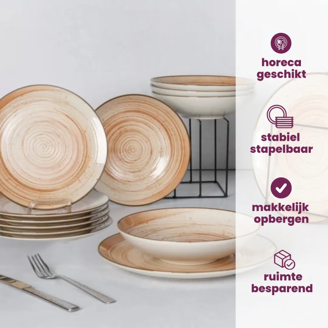 Cosy&Trendy Ontbijtborden Sintra Terracotta - 4 Stuks Ø20cm