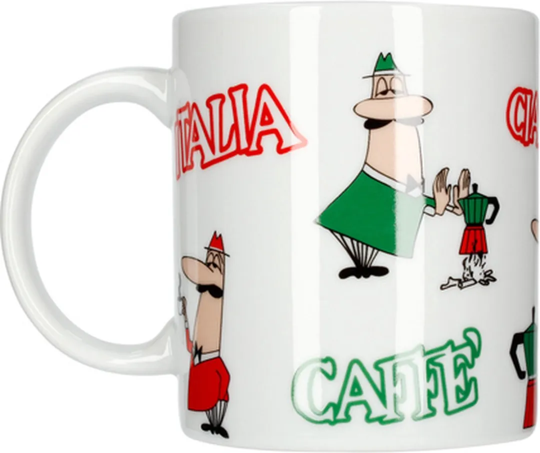 Bialetti Mug Tricolore Omino 315ml - Keramiek - Wit