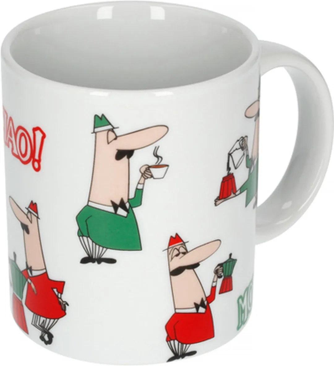 Bialetti Mug Tricolore Omino 315ml - Keramiek - Wit