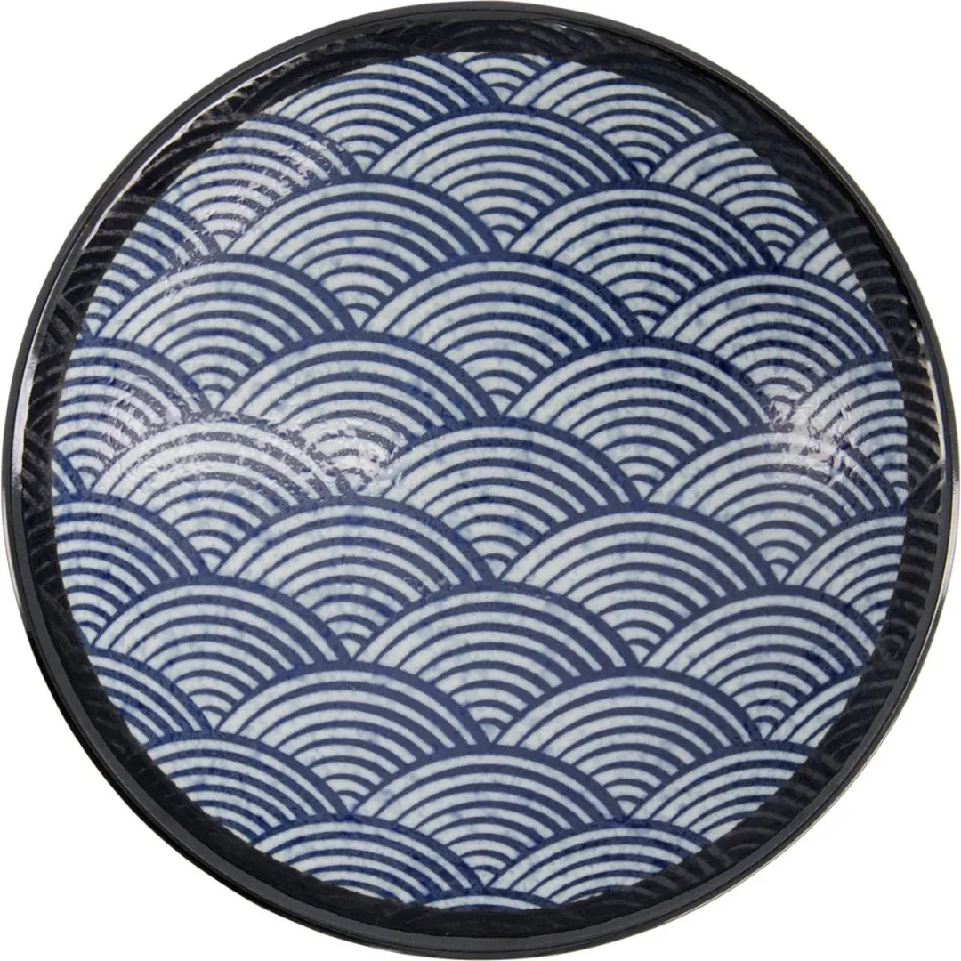 Tokyo Design Studio Aisai Seigaiha Saladeschaal 24x8cm - Blauw
