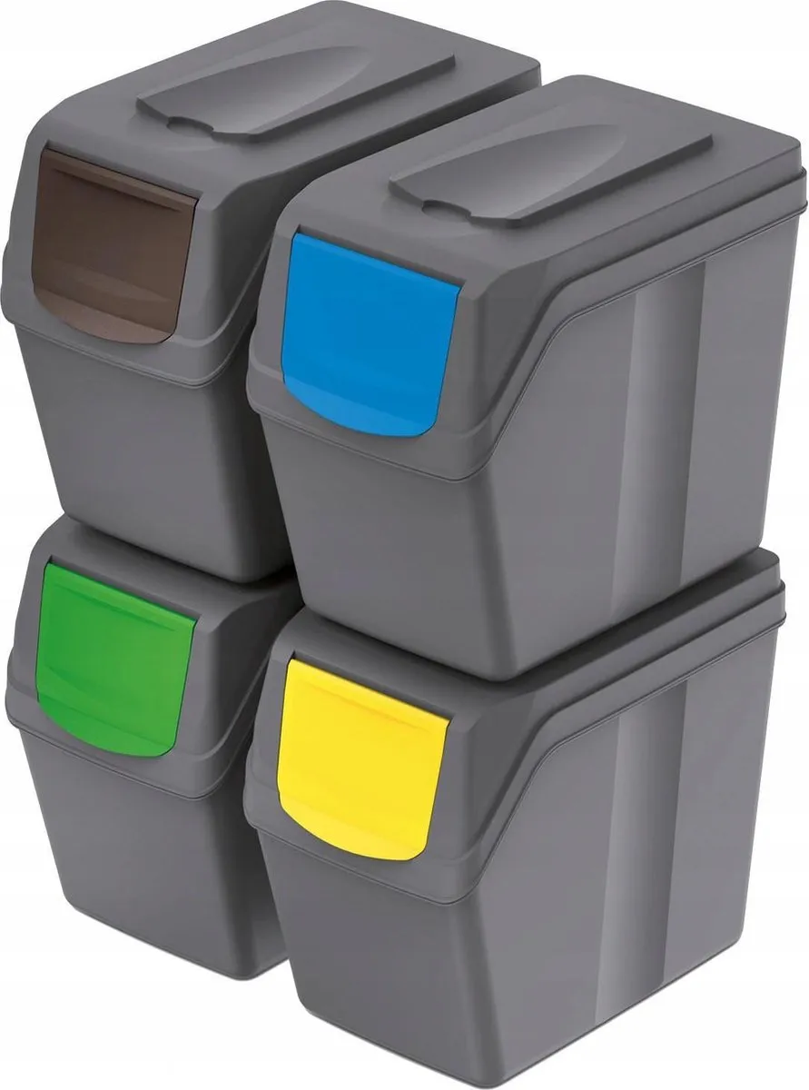 Prosperplast Sortibox ISWB20S4-405U Afvalscheidingprullenbak 4x20L - Grijs - afbeelding 6 van 6