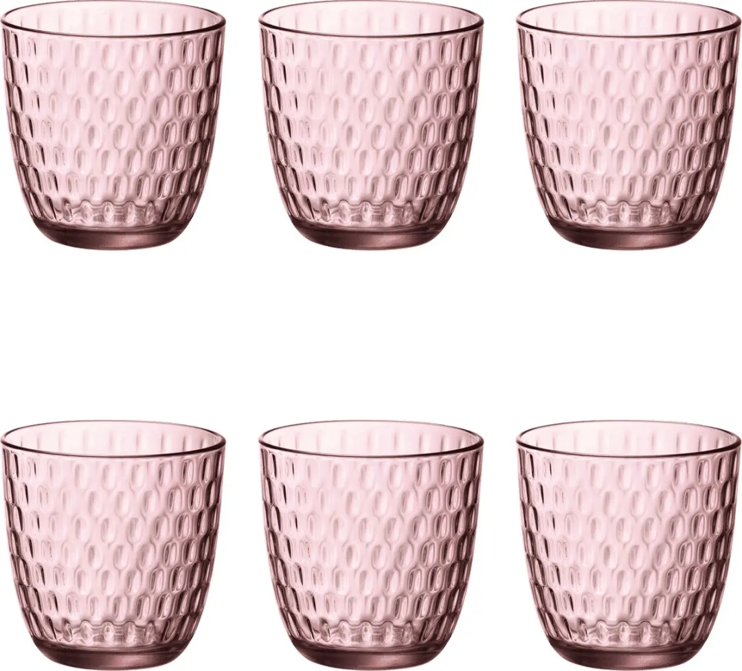 Bormioli Rocco Slot Waterglas Roze - Set van 6