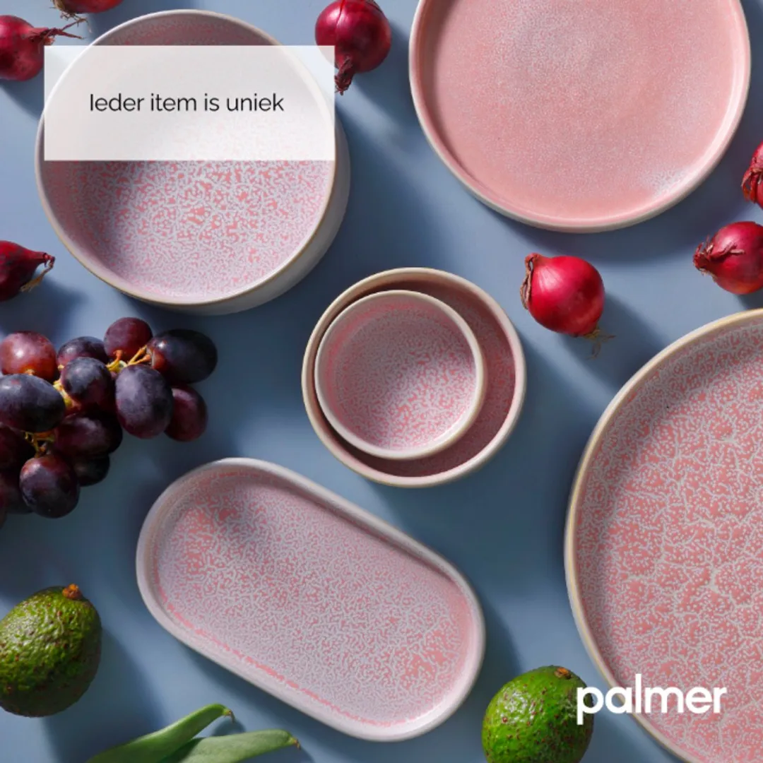 Palmer Coco Snackschaal Set 5-delig - Roze Porselein - afbeelding 6 van 6