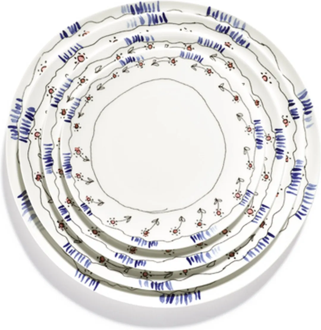 Serax MARNI Midnightflowers Bord 28cm - 2 Stuks
