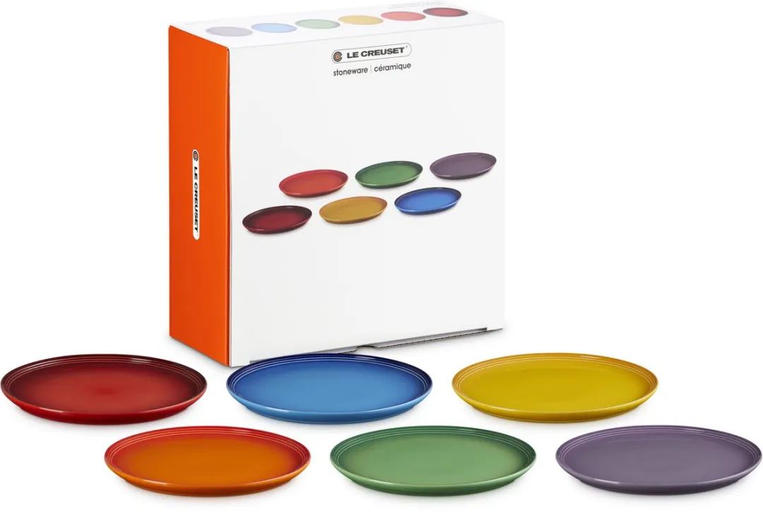 Le Creuset Vancouver Dinerborden 27cm - Regenboogset 6 Stuks