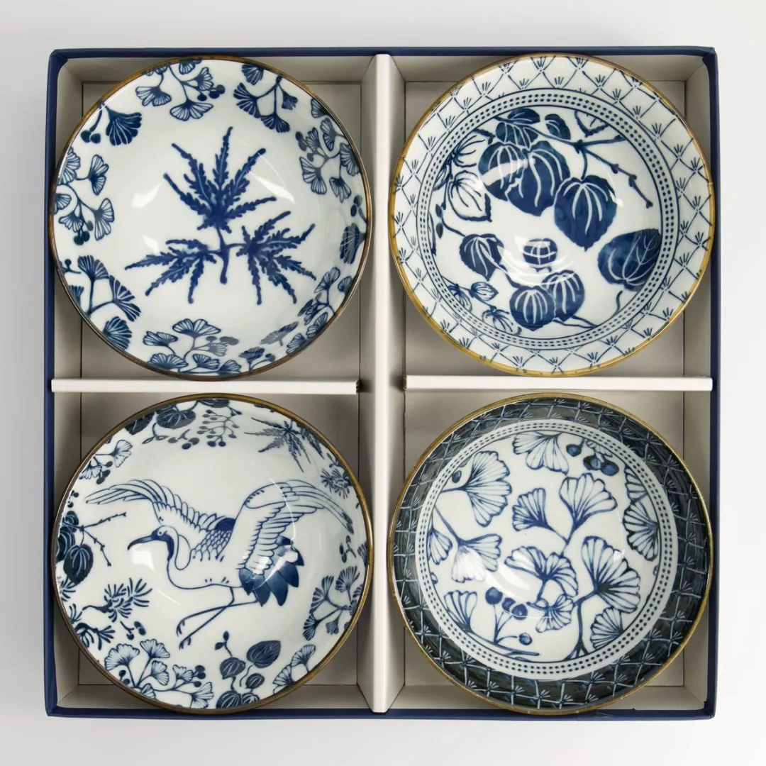 Tokyo Design Studio Flora Japonica Tayo Bowl Set - 4 Stuks - 500ml