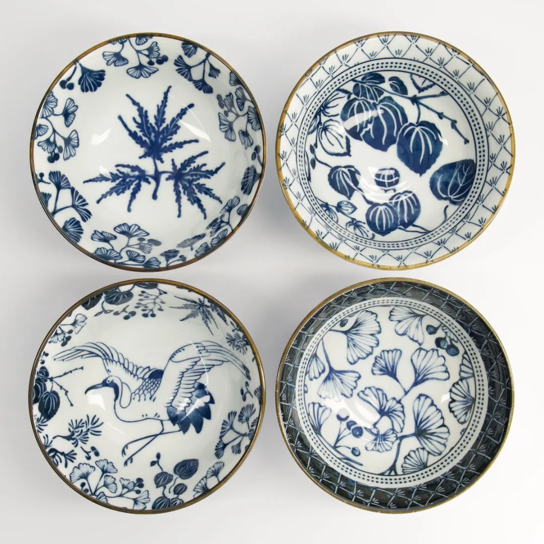 Tokyo Design Studio Flora Japonica Tayo Bowl Set - 4 Stuks - 500ml