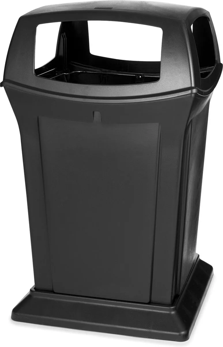 Rubbermaid zwarte Ranger container met 4 openingen, 170 liter (VB009173)