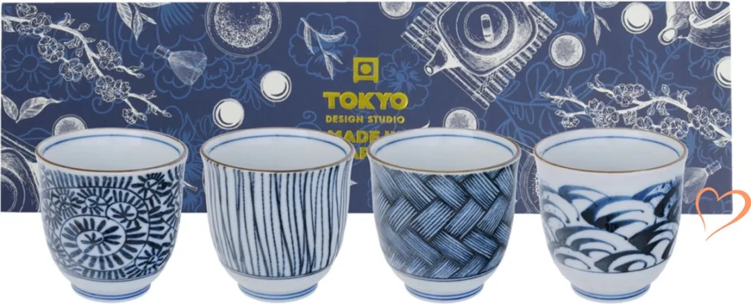 Tokyo Design Studio Theekopjes Cadeau Set - 4 Stuks 160ml
