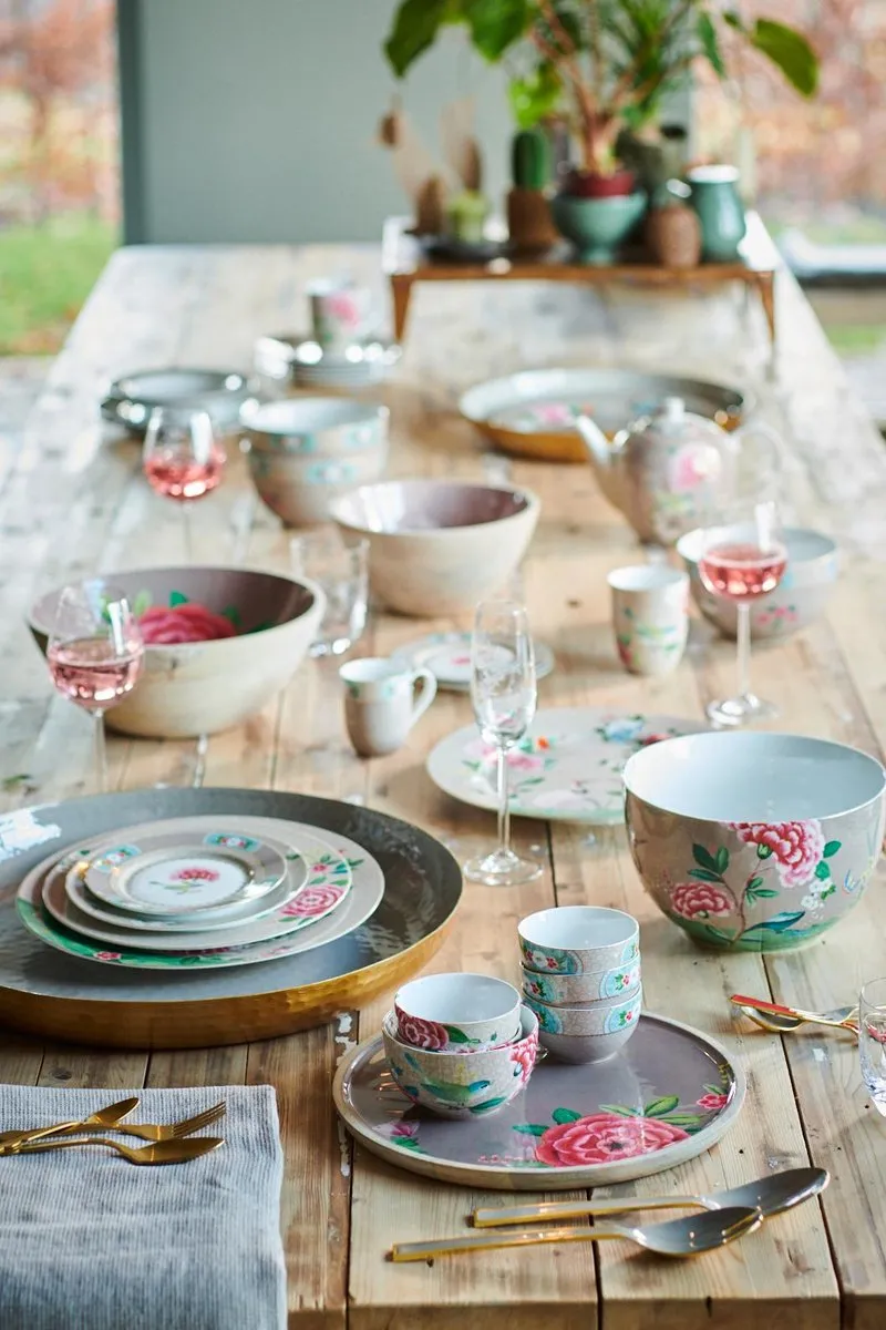 Pip Studio Blushing Birds Dinerbord Khaki Ø26,5cm