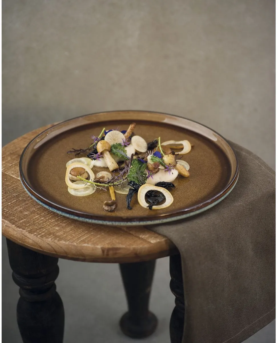 Cosy&Trendy Quintana Diep Bord 23cm - Amber & Blauw - Porselein