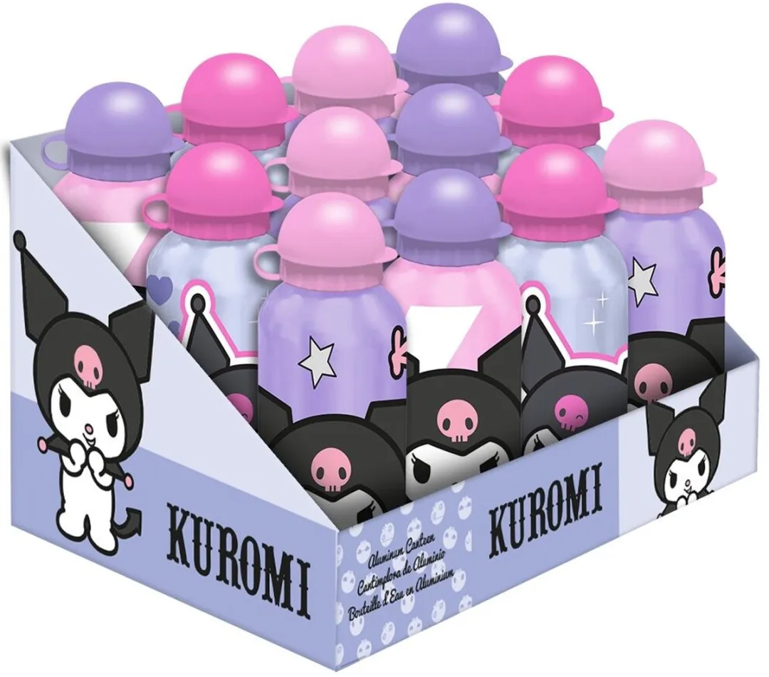 Hello Kitty & Kuromi Aluminium Drinkfles 500ml - Sportdop - Willekeurige Kleur
