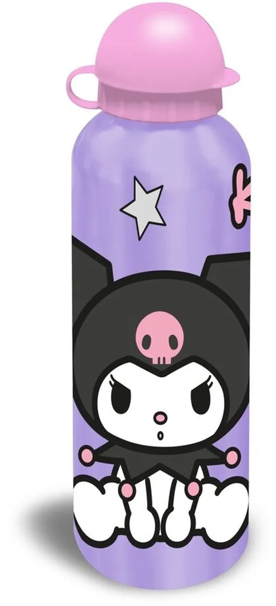 Hello Kitty & Kuromi Aluminium Drinkfles 500ml - Sportdop - Willekeurige Kleur