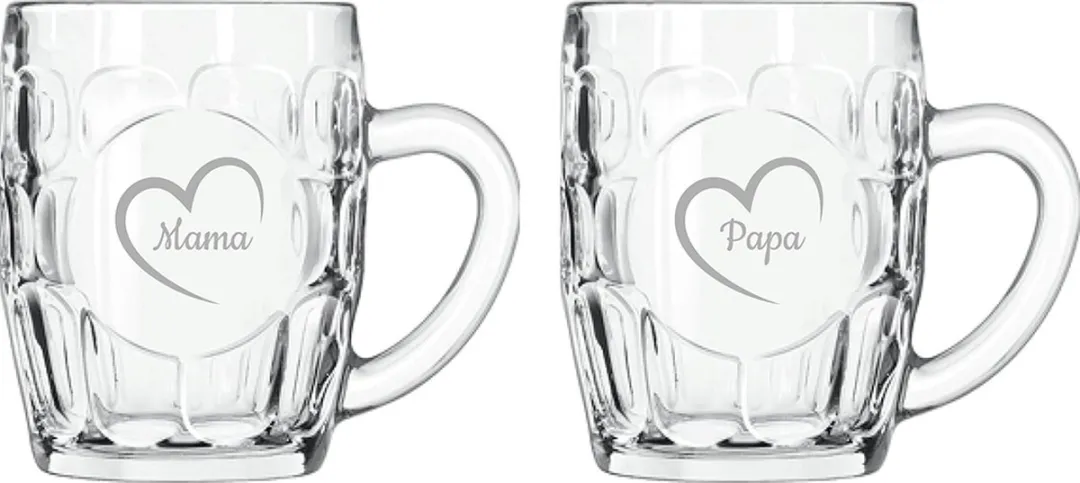 Libbey Gegraveerde Bierpul 55cl Mama & Papa