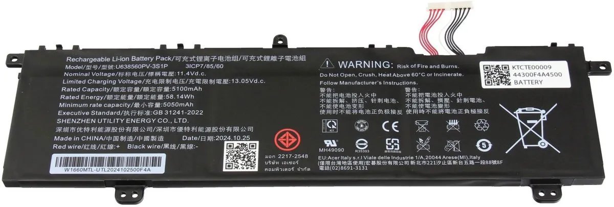 Acer KT.CTE00.009 Laptopbatterij 58,14Wh