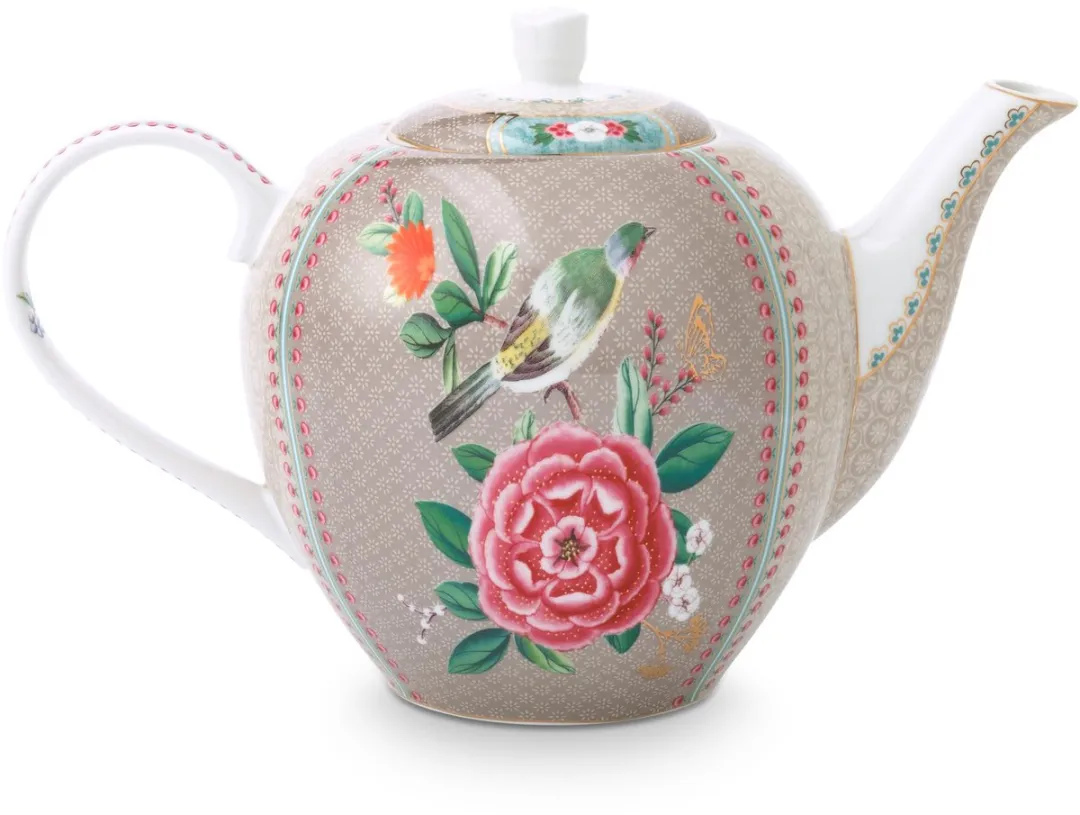 Pip Studio Blushing Birds Theepot 1,6L - Kaki