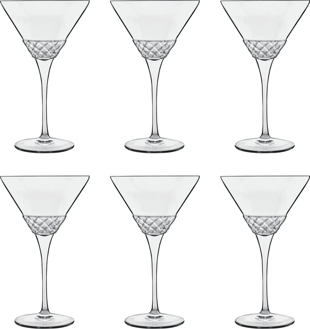 Luigi Bormioli Roma 1960 - Martiniglas - 22cl - 6 stuks