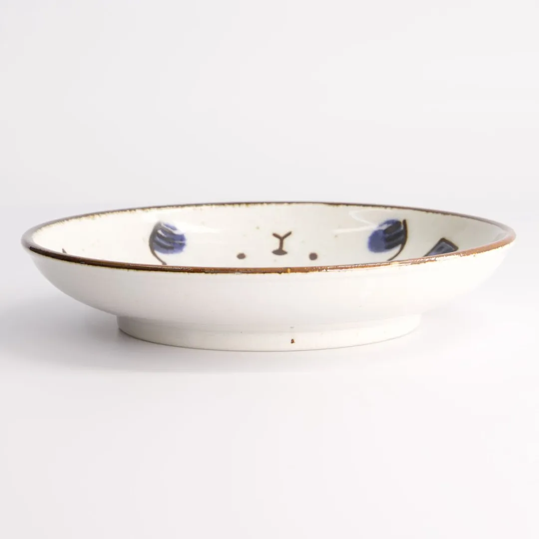 Tokyo Design Studio Kawaii Kat Neko Bord - Blauw/Wit 16.2x3.4cm