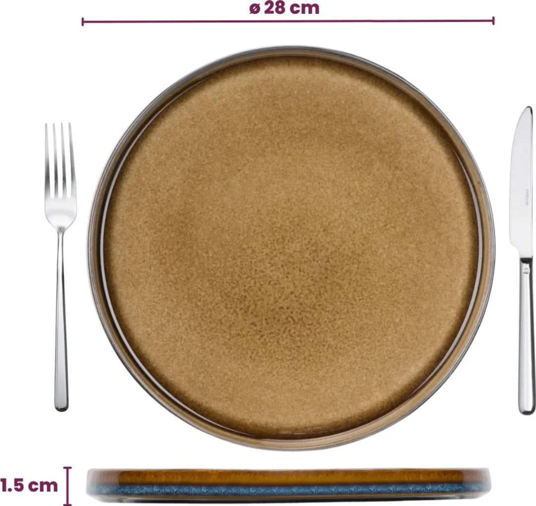 Cosy&Trendy Quintana Serviesset 18-delig - 6 Personen - Bruin