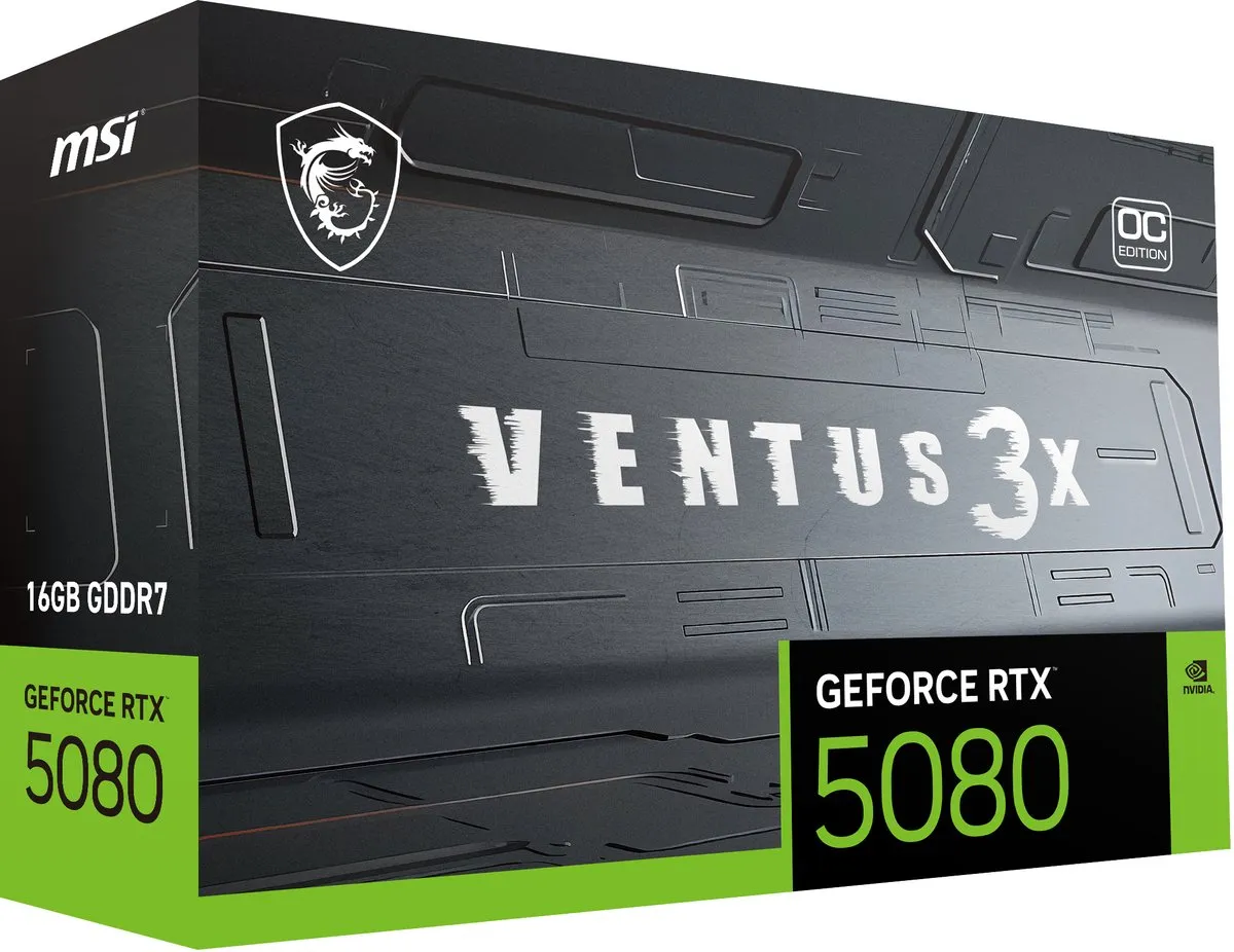 MSI GeForce RTX 5080 16G Ventus 3X OC Videokaart - 16GB GDDR7 - afbeelding 6 van 6