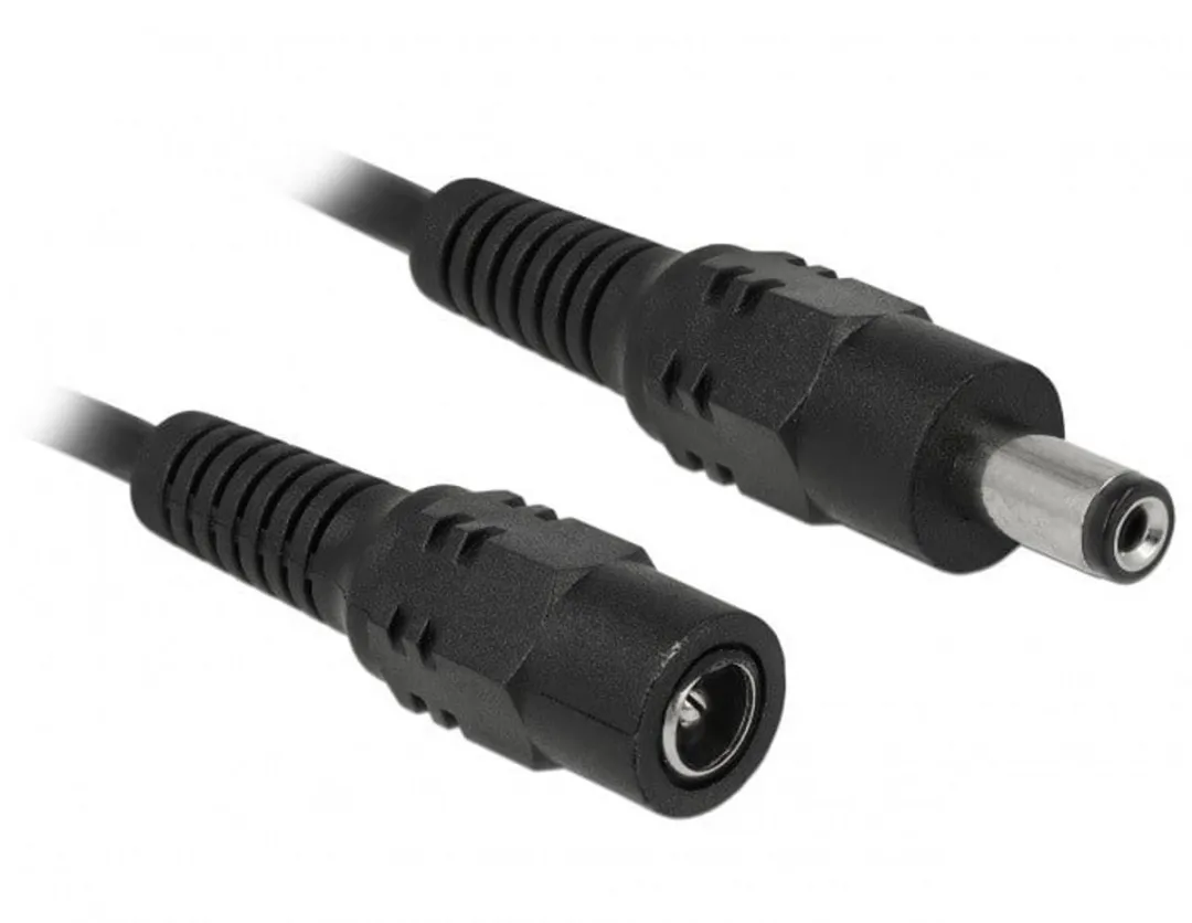 Delock DC Verlengkabel 5,5x2,1mm - Zwart