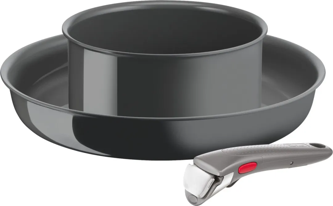 Tefal Ingenio Renew L2609302 Koekenpannenset 3-delig - Keramisch - Grijs