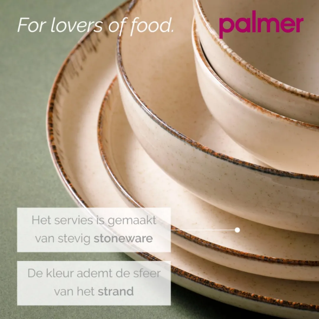 Palmer Antigo Serviesset 24-delig - 6 Personen - Crème Porselein
