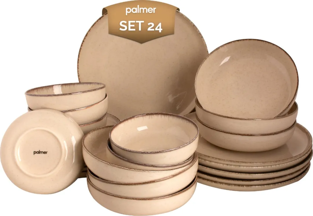 Palmer Antigo Serviesset 24-delig - 6 Personen - Crème Porselein