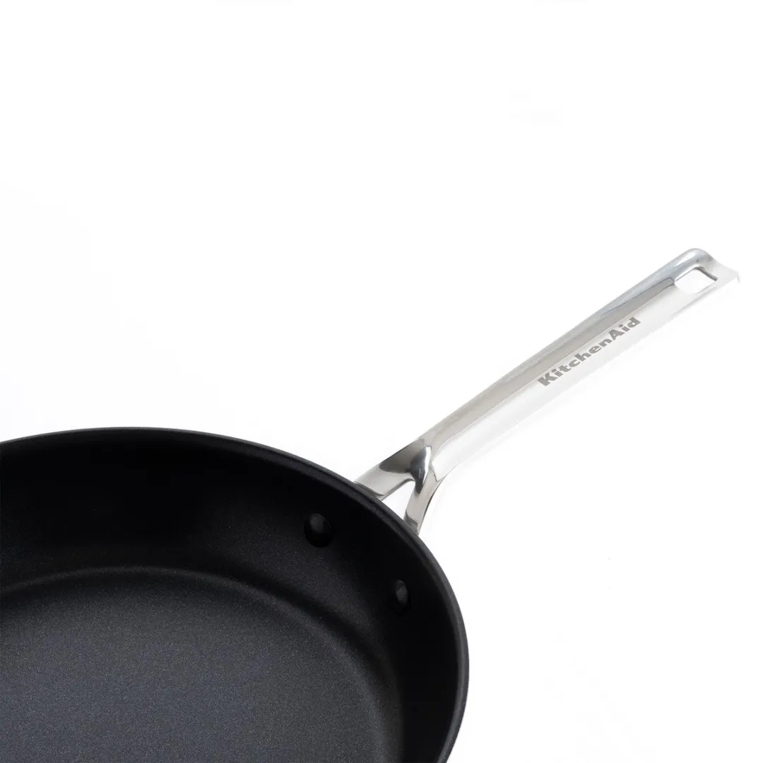 KitchenAid Keramische Koekenpannenset 3-delig 20/24/28cm - PFAS-vrij - Zwart/Zilver
