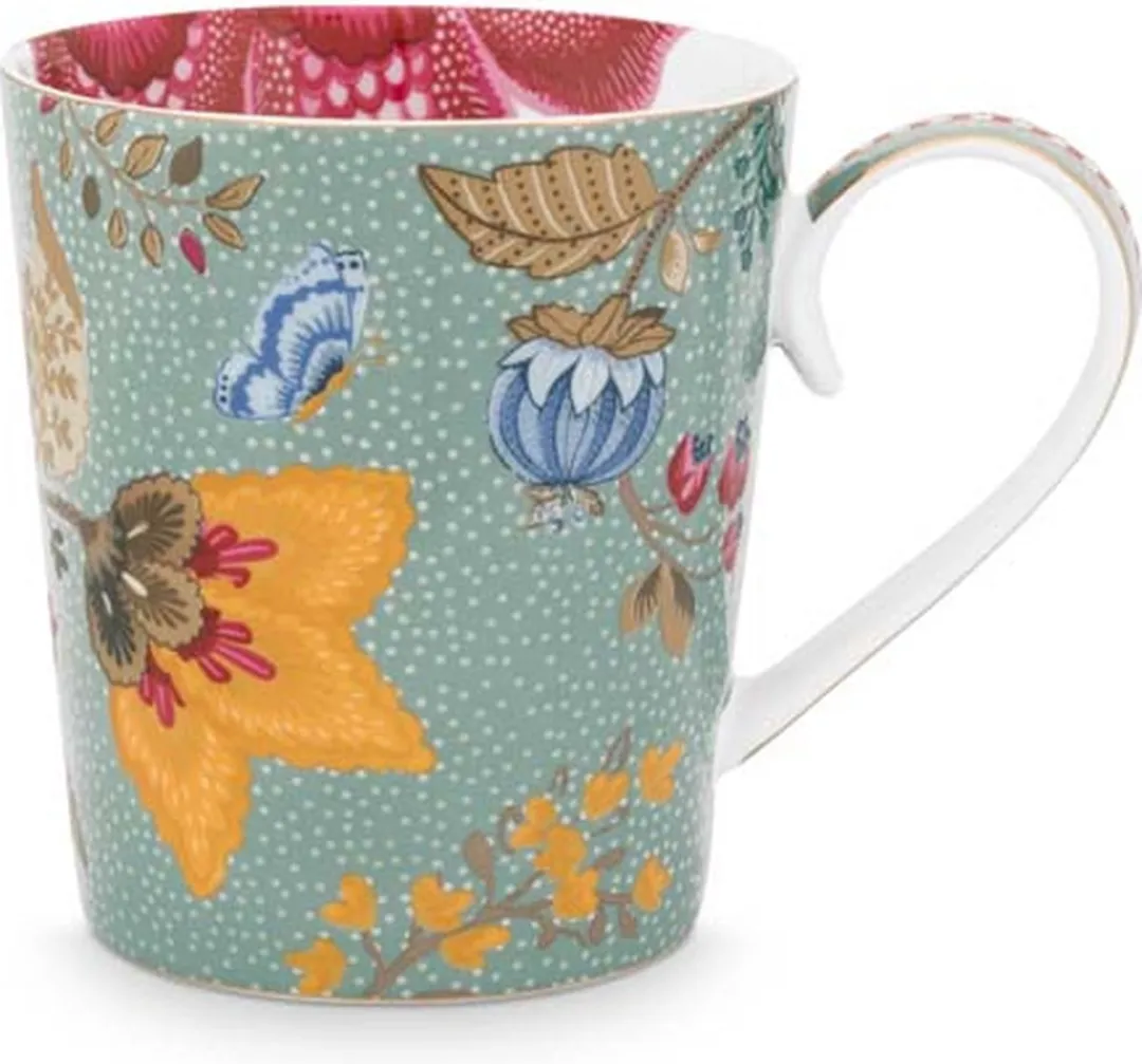 Pip Studio Floral Fantasy Mok Q - 350ml - Lichtblauw