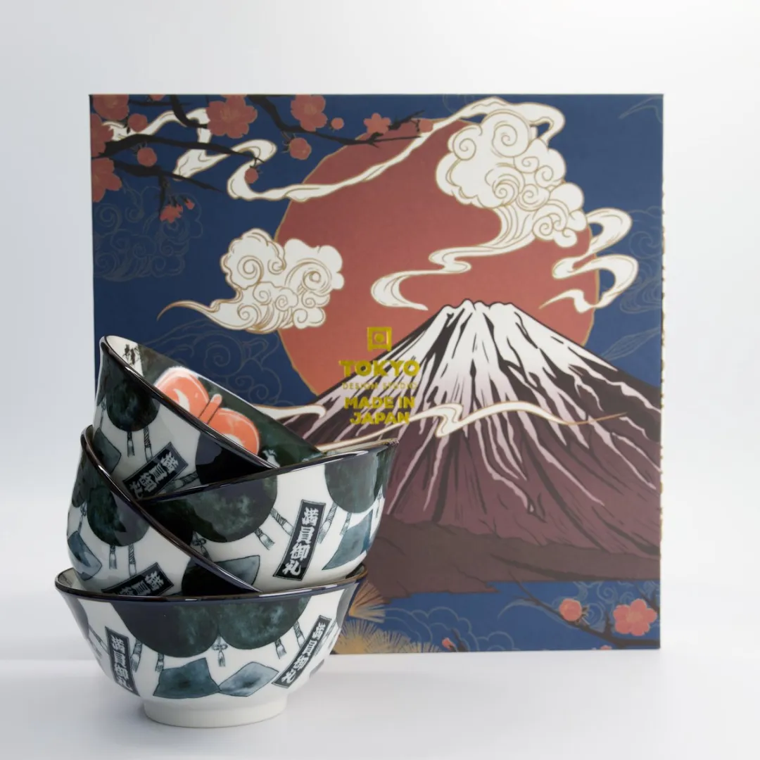 Tokyo Design Studio Asakusa Ramen Bowl Set 4-delig 550ml - Sumo