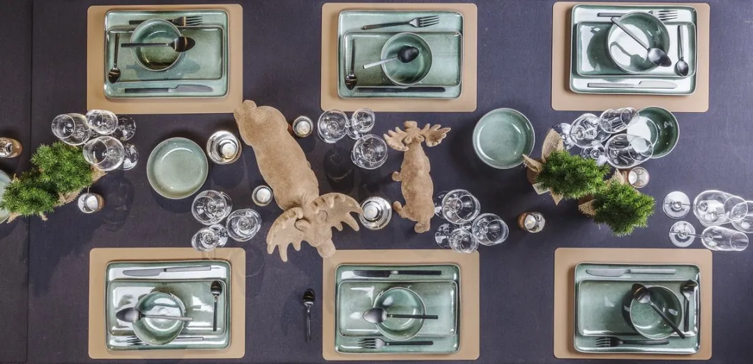 Cosy&Trendy Dinerbord Lerida Meadow 25,5x25,5cm - Groen
