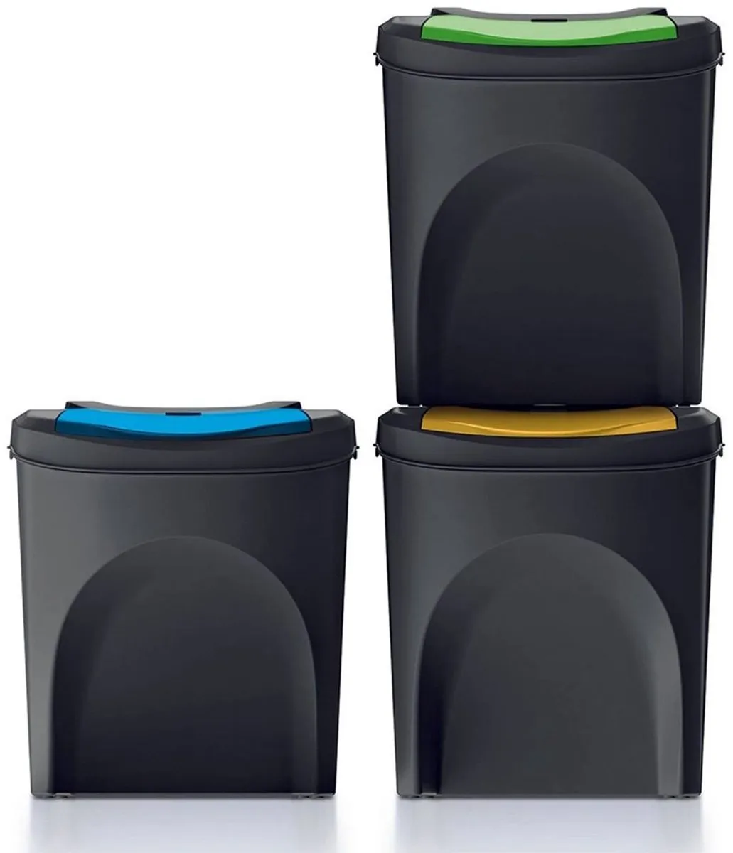 Prosperplast Kaden Prullenbakset 3x25L - Zwart