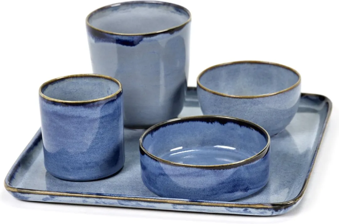 Serax Terres de Rêves Vierkant Bord S - Blauw