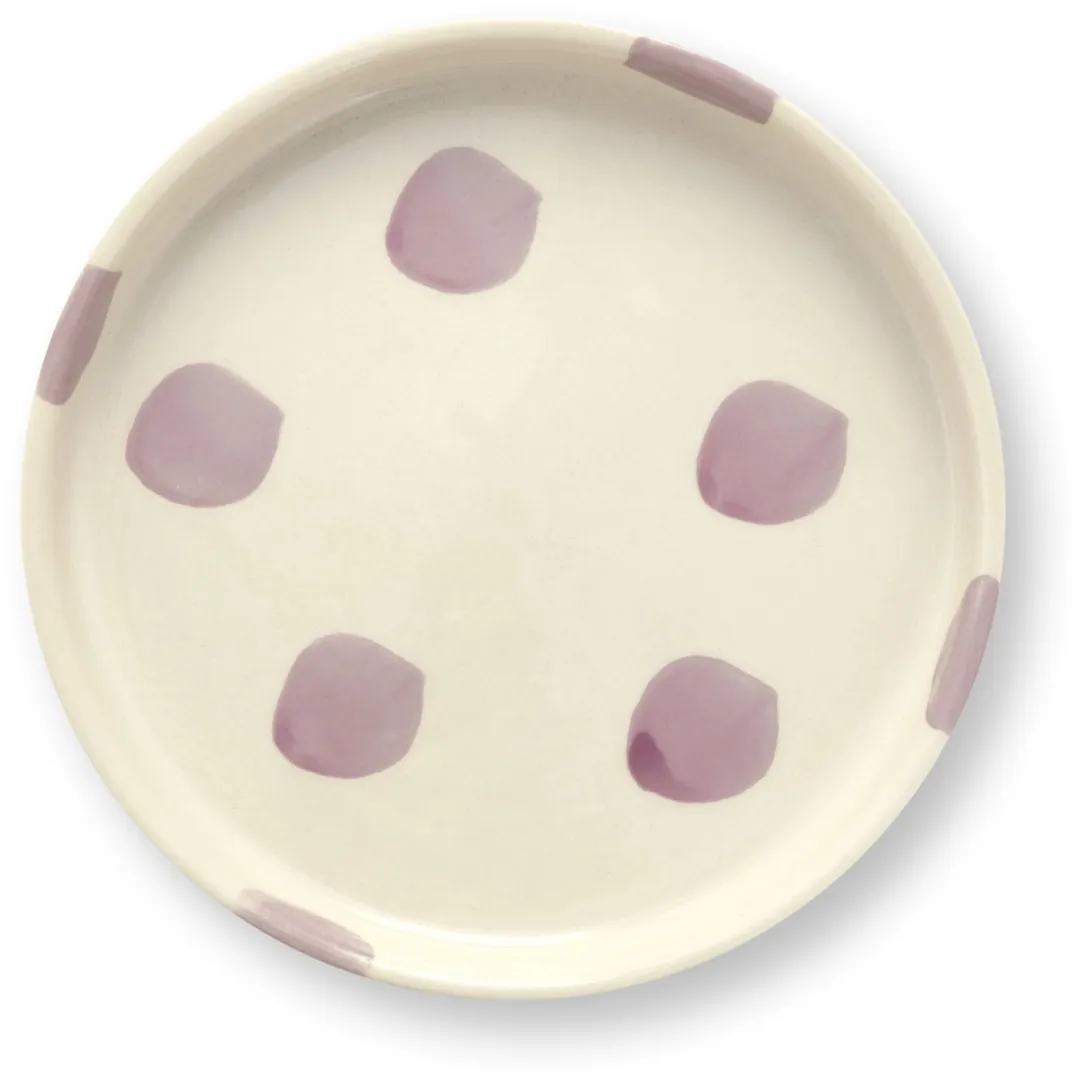 vtwonen Gebaksbord Stippen Lila - Set van 4 - 13cm